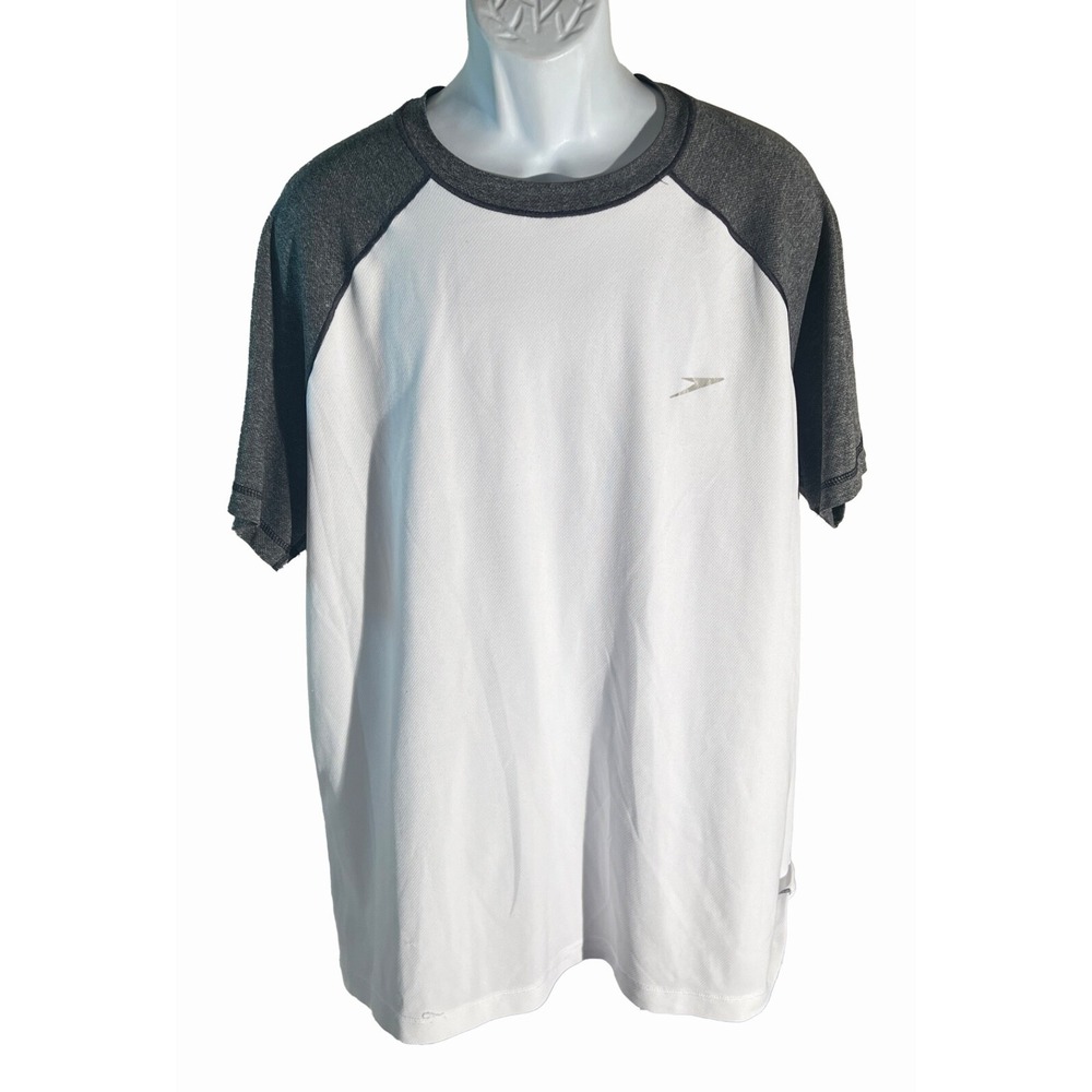 SPEEDO Men's Short Sleeve Pull-Over T-Shirt White Gray XXL